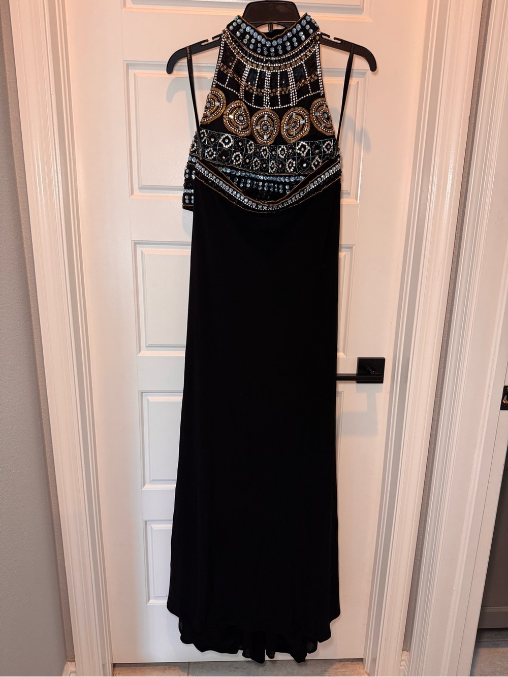 Embellished Black Beaded two piece gown